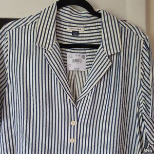 American Eagle Outfitters Blue and White Striped Top